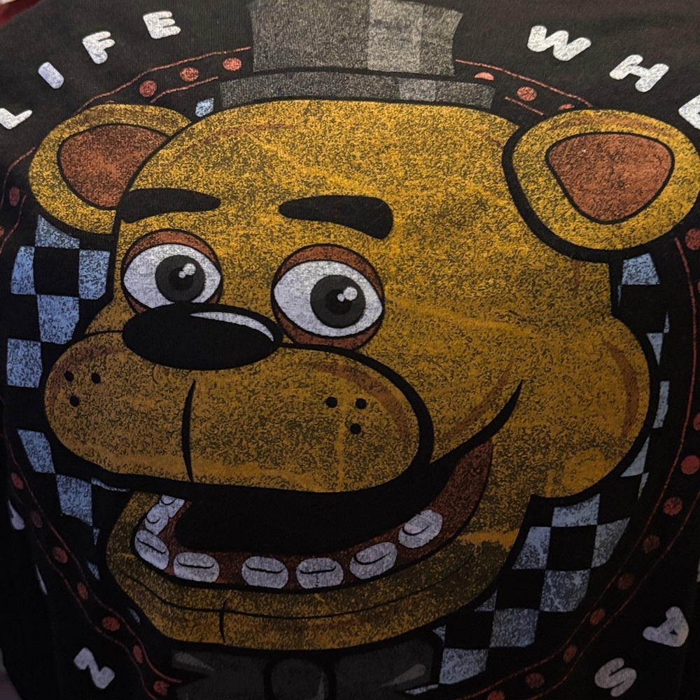 Freddy Fazbear's Pizza Black Graphic Tee M NEW Five Nights Gamer Skater Twitch